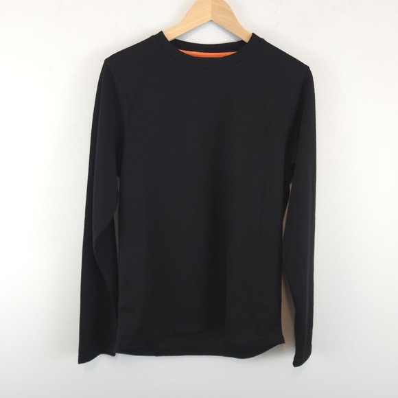 Omni-Wool Men's Black Crew Neck Long Sleeve Base Layer - Picture 1 of 11